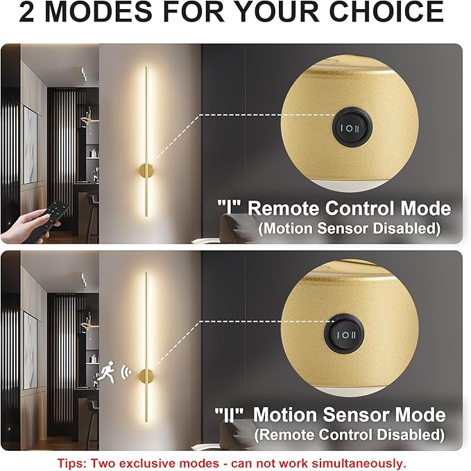 Motion Sensor Battery Operated Wall Sconce Set of Two - Image 3