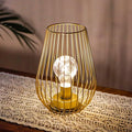TRIROCKS Metal Battery Operated Lamp 8'' Tall Cage Shape Cordless Table Lantern by TRIROCKS