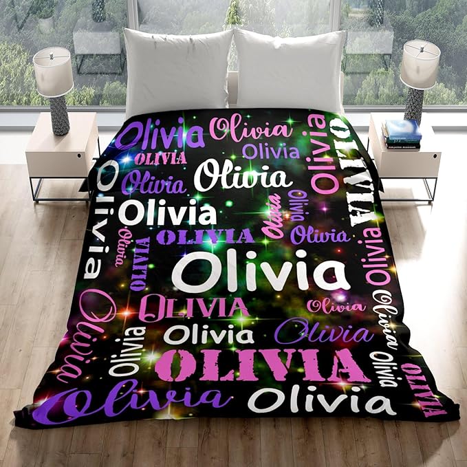 Gudina Personalized Name Blankets and Throws, Customized Name Blanket - Image 5