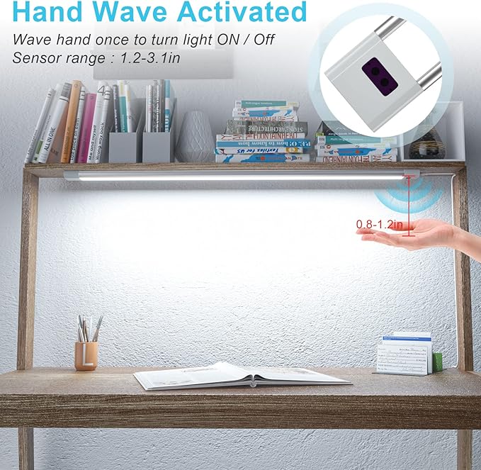 WOBANE Under Counter LED Lighting, Hand Wave Activated Lighting, Under Desk - Image 3