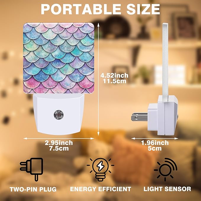 Mermaid Scales Night Light, Plug-in Nightlight - Image 2