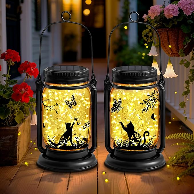 Cat Solar Lanterns, Outdoor Hanging Solar Lantern - Image 8