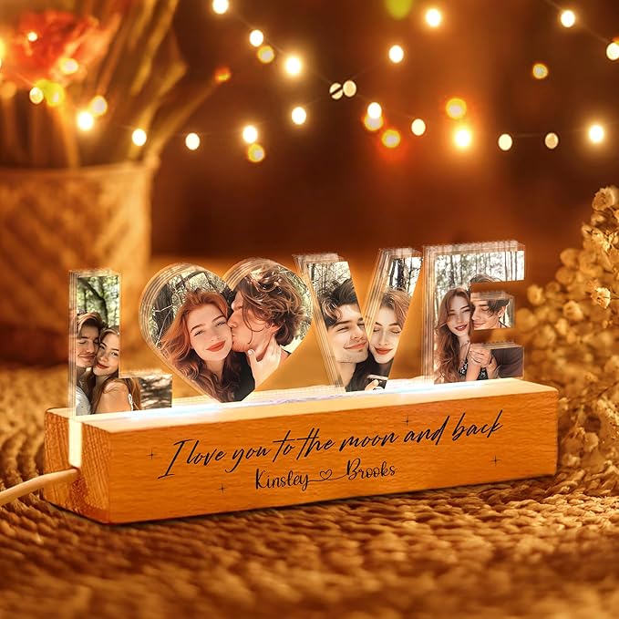 Personalized Couple Photo Collage Night Light – Custom Name, Photo & Quote - Image 9