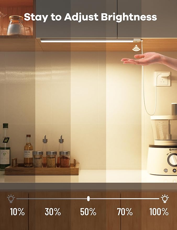 Hand Wave Gesture Under Cabinet Lights, 17 Inch Plug in Kitchen Counter Sink - Image 3