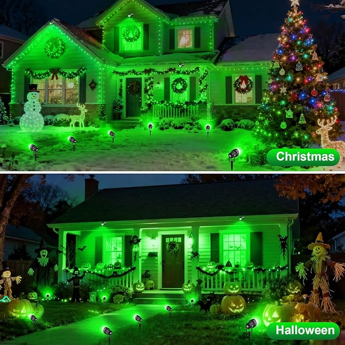 Christmas Green Landscape Spotlights, 14 LED Landscape Lighting - Image 5