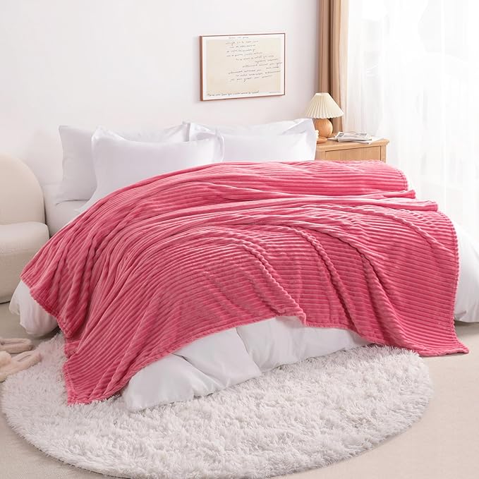 NTBAY Plush Flannel Twin Bed Blanket, 60X80 Inches Soft and Warm Lightweight - Image 3