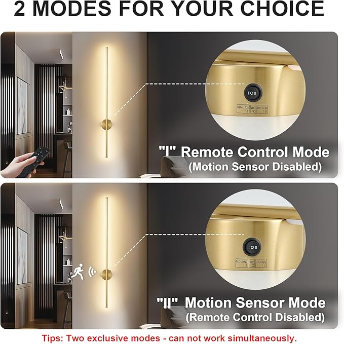 Motion Sensor Battery Operated Wall Sconce Set of Two - Image 3