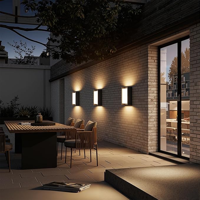 2 Pack Modern Outdoor Wall Light 3000K Exterior Wall Sconce IP65 Waterproof - Image 7
