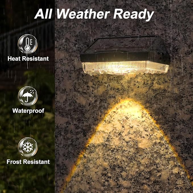Ellasay Solar Fence Lights Outdoor: 10 Lighting Modes - Image 6