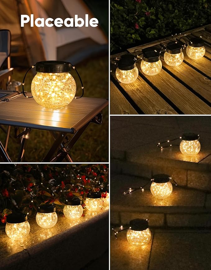 PARTPHONER Solar Lights Outdoor Waterproof 12-Pack, Solar Powered Hanging - Image 7
