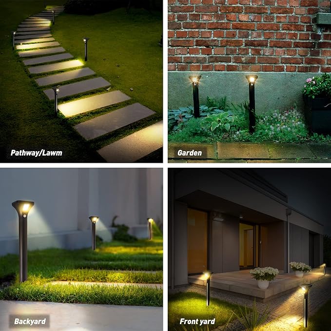 LED Solar Powered Motion Sensor Pathway Lights, Battery Powered Outdoor - Image 4