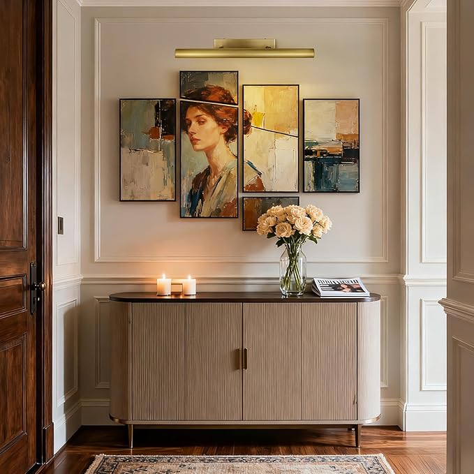 Brass Picture Lights for Wall, 4-Light Brush Gold Art Light, Dimmable Gallery - Image 8