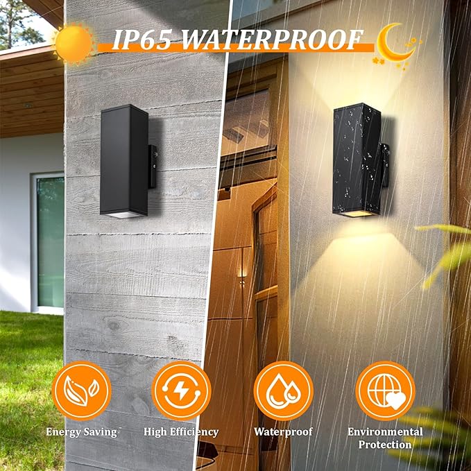 Dusk to Dawn Outdoor Lighting Sensor Porch Lights 2 Packs, 12W 2700K Integrated - Image 3