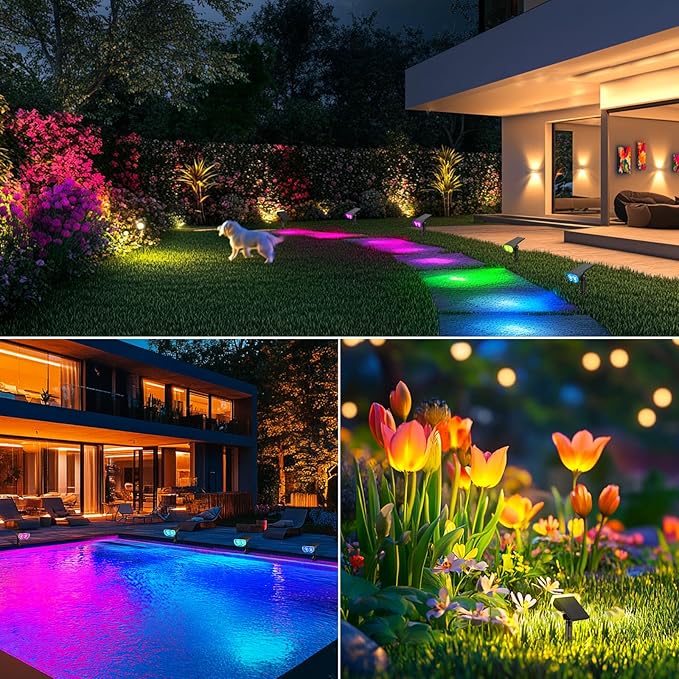 Consciot Solar Spot Lights Outdoor, Halloween Decorations 22 LEDs IP67 - Image 7
