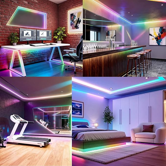 RGB Smart IC COB LED Strip Lights, 40FT Smart LED Light Strip - Image 7