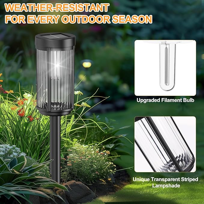 EXCMARK 12 Pack Outdoor Solar Lights Waterproof - Image 2