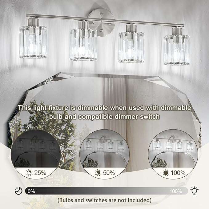 Crystal Bathroom Light Fixtures, Bathroom Lighting Fixtures Over Mirror - Image 4