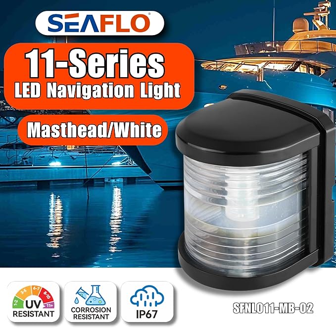 SEAFLO 11 Series Regular Sized LED White Masthead light Navigation Light – 12V - Image 4