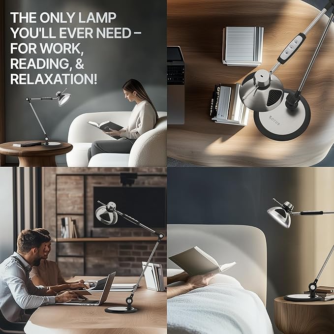 OTUS Desk Lamp for Home Office | Tall LED Architect Desk Light - Image 4