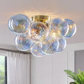 Semi Flush Mount Ceiling Light 18.5"-Glass Bubble Chandelier Lighting Modern by GoYeelLighting
