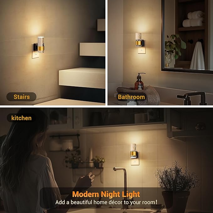 JandCase Night Light, Night Lights Plug into Wall, 3000K Dimmable LED Night - Image 6