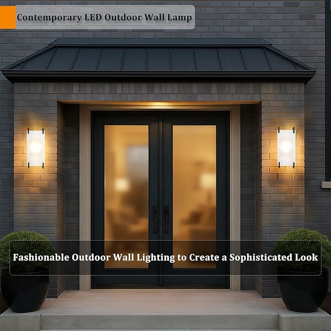 Alighting Modern Black LED Outdoor Wall Sconce – Waterproof Exterior Lighting - Image 4