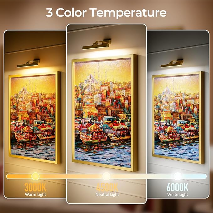 Picture Lights for Wall, Battery Operated Picture Light 16in Gallery Light for - Image 3