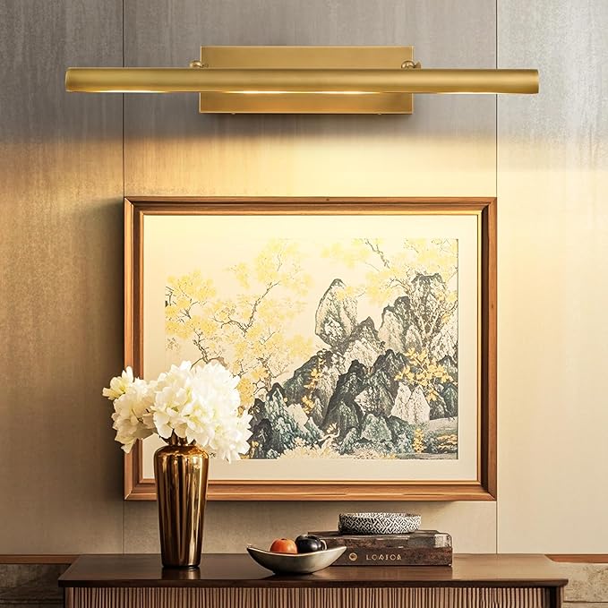 Art Picture Frame Wall Light: 30" Glod Antique Swing Arm Artwork Paintings - Image 2