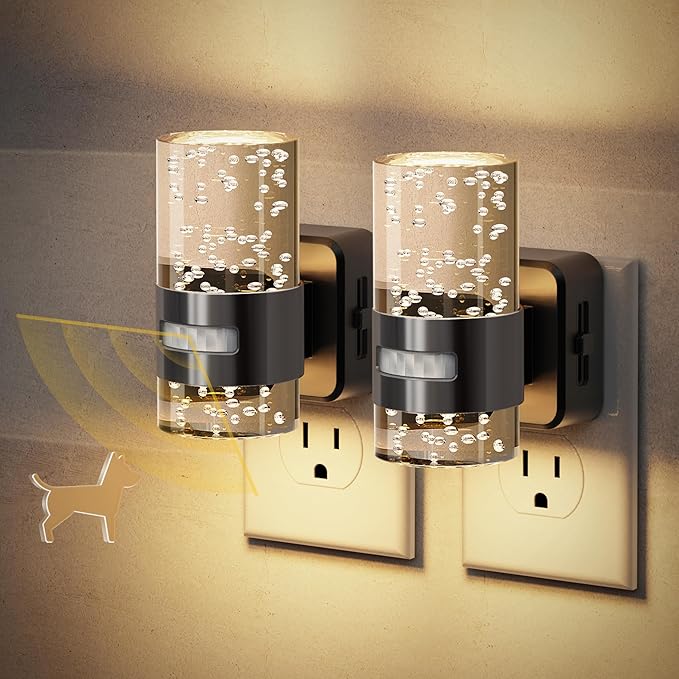 JandCase Motion Sensor Night Light, Night Lights Plug Into Wall, 2 Pack 3000k by JandCase