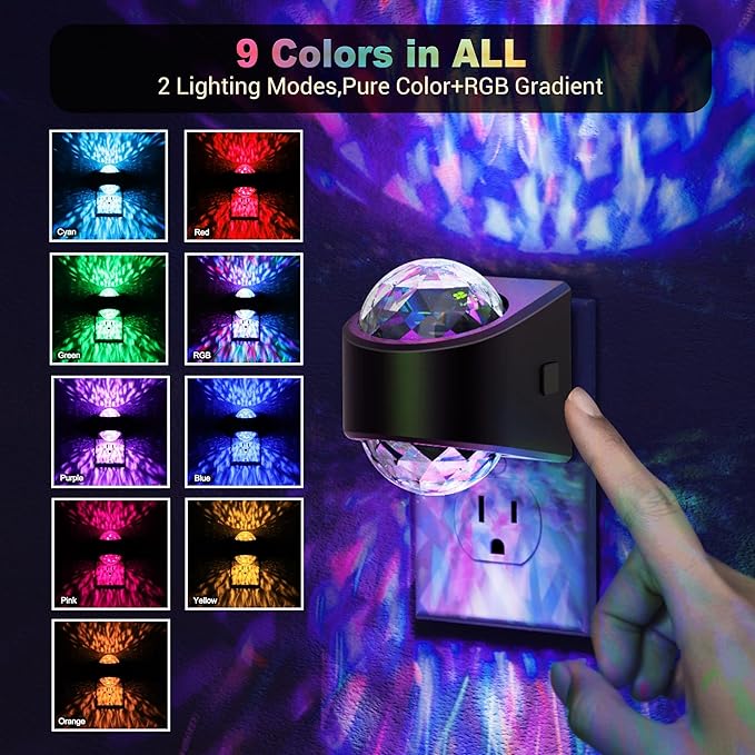 JandCase Night Lights Plug into Wall, Star Projector RGB Night Light - Image 2