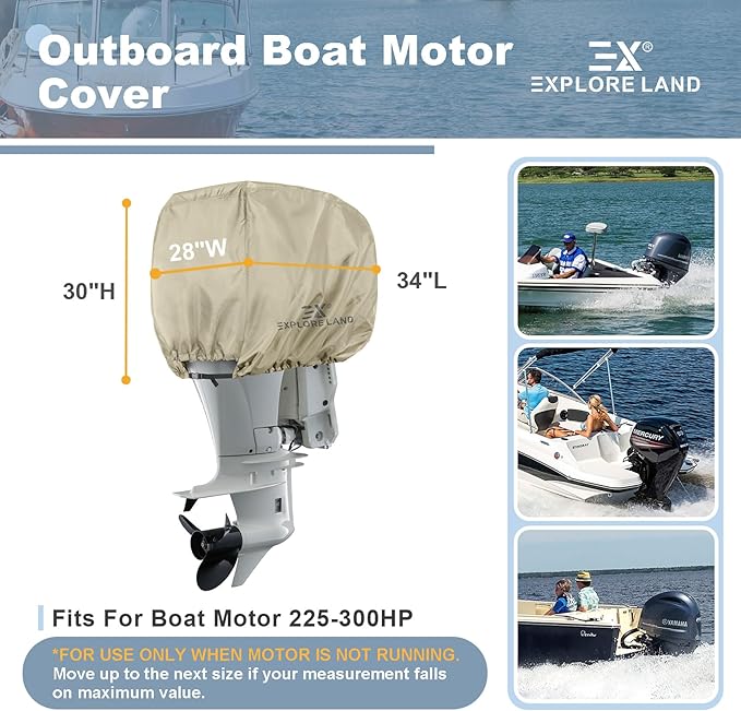 Explore Land Waterproof 600D Heavy Duty Outboard Motor Cover - Image 4