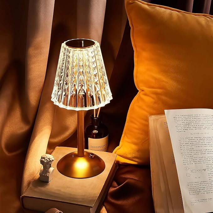 Liliful 1 Pcs Cordless Table Lamp Rechargeable Touch LED Small Gold Portable - Image 5