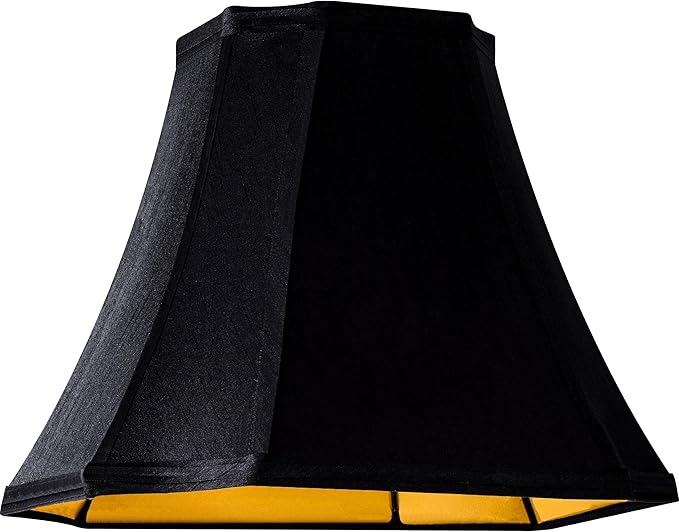 GO&S0 Set of 2 Medium Bell Lamp Shades Black, 13.2" Octagonal Lampshade - Image 9