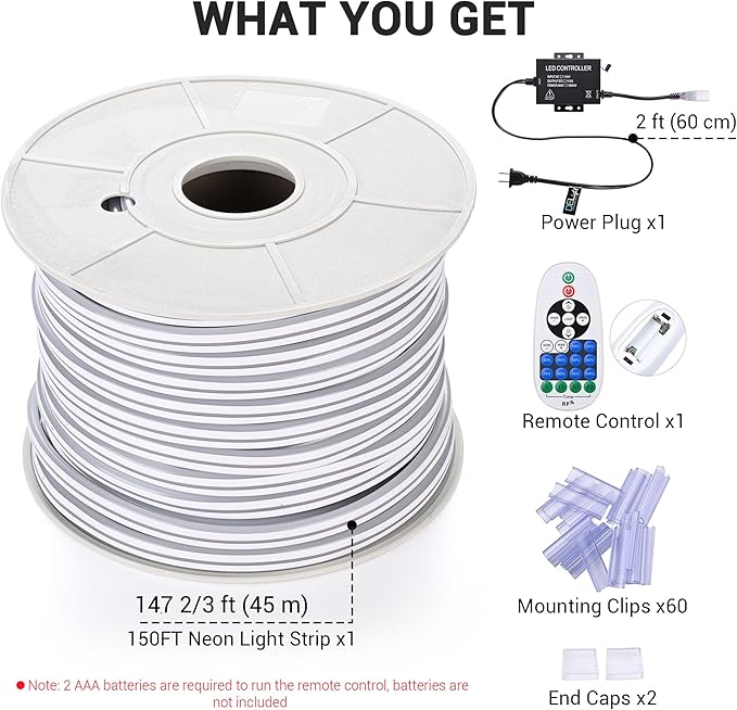 DELight 150FT Warm White Neon Rope Lights - Image 9