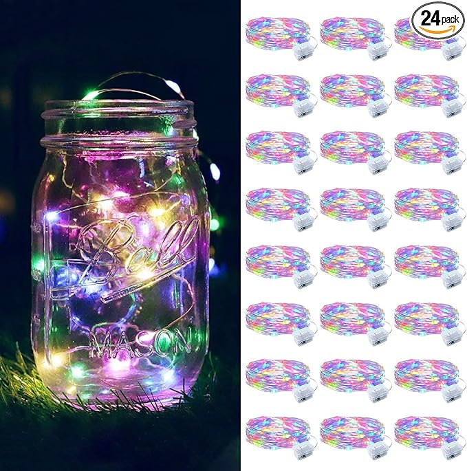 ZGWJ 24 Pack Fairy Lights Battery Operated, 7ft 20 Mini LED Fairy String Lights by ZGWJ