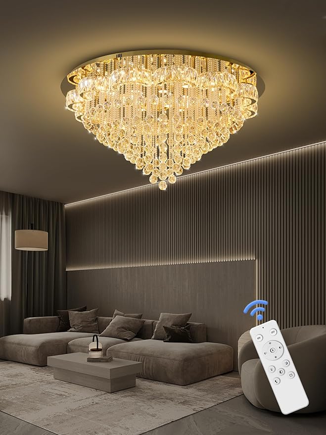 Flashing God 48inches Gold Crystal Chanderliers - Image 7