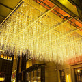 LED Icicle Christmas Lights, 16.4FT 216 LEDs Fairy Extendable Curtain 8 Modes by FATONESA