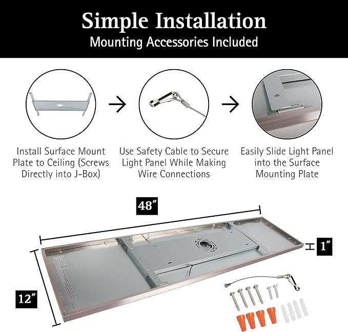 Ultralux 1x4 ft Surface Mount Ceiling Light Panel – Slim, Edge Lit, Flush Mount - Image 5