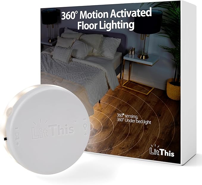 Under Bed Lights Motion Sensor Patented 360° Motion Activated Night Light by LitThis