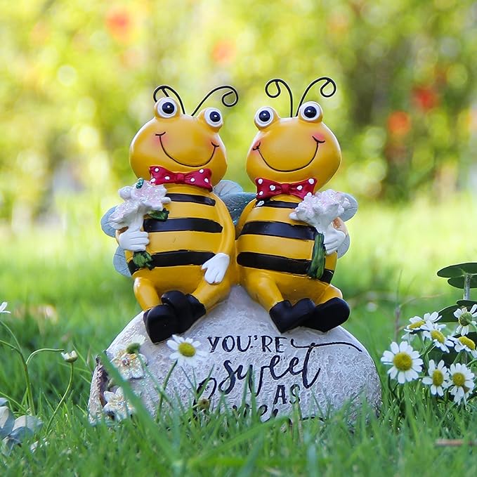 Bee Statue for Garden Decorations Honey Bee Figurine for Outdoor Patio Lawn - Image 6