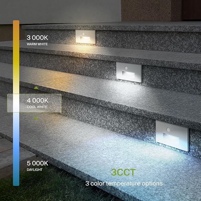 ASD LED Recessed Step Light Fixture, Dusk To Dawn Outdoor Tread Lighting | 3CCT - Image 4