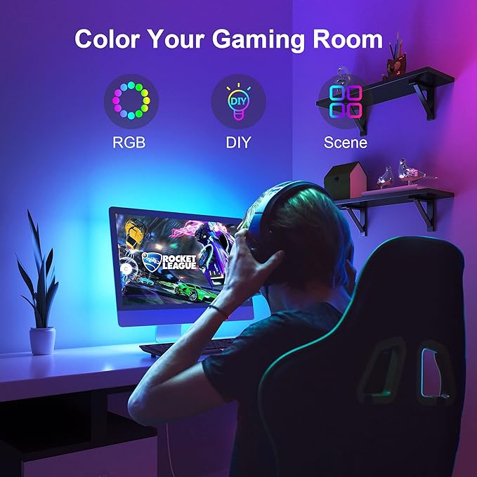 Nexillumi LED Lights for TV, 16.4 ft TV LED Backlight for 55-75 Inch, RGB LED - Image 6