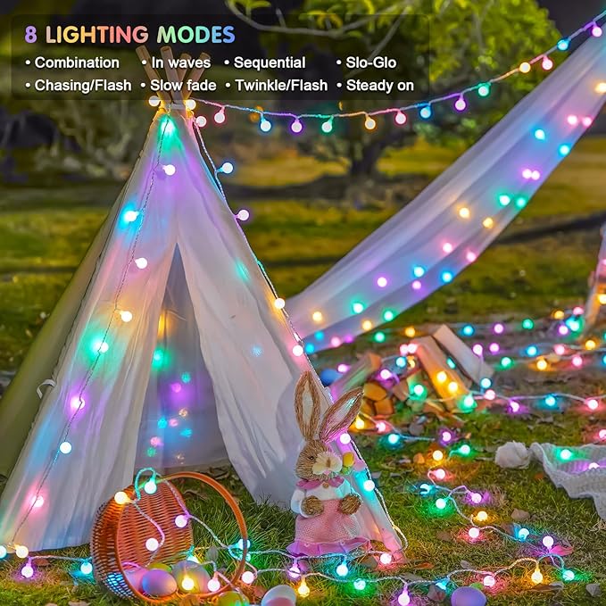 JMEXSUSS 100 LED Connectable Globe String Lights Indoor, 33ft Multicolor Fairy - Image 5