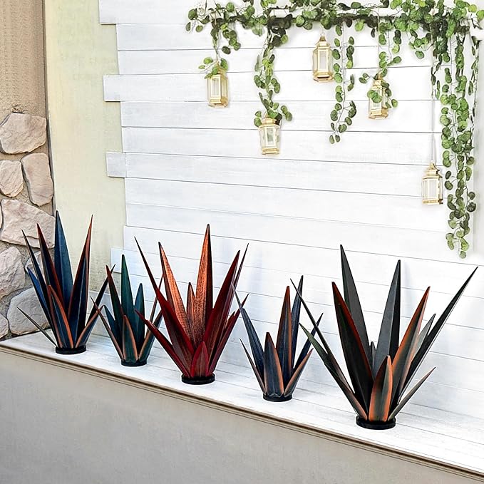 Large Tequila Rustic Sculpture, Rustic Metal Agave Plants - Image 7