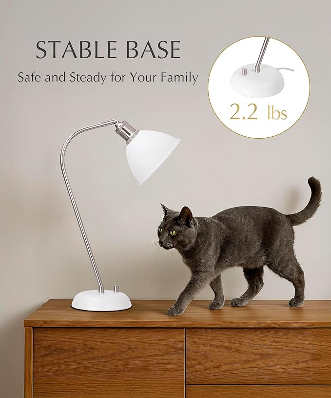 HarvestLand Halo Silver White Adjustable Desk Lamp – Reading Lamp, Pharmacy - Image 4