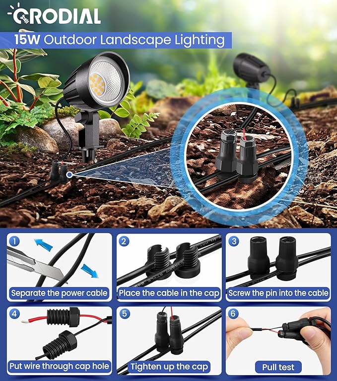 Low Voltage Landscape Lighting, 15W LED Landscape Spotlights - Image 7