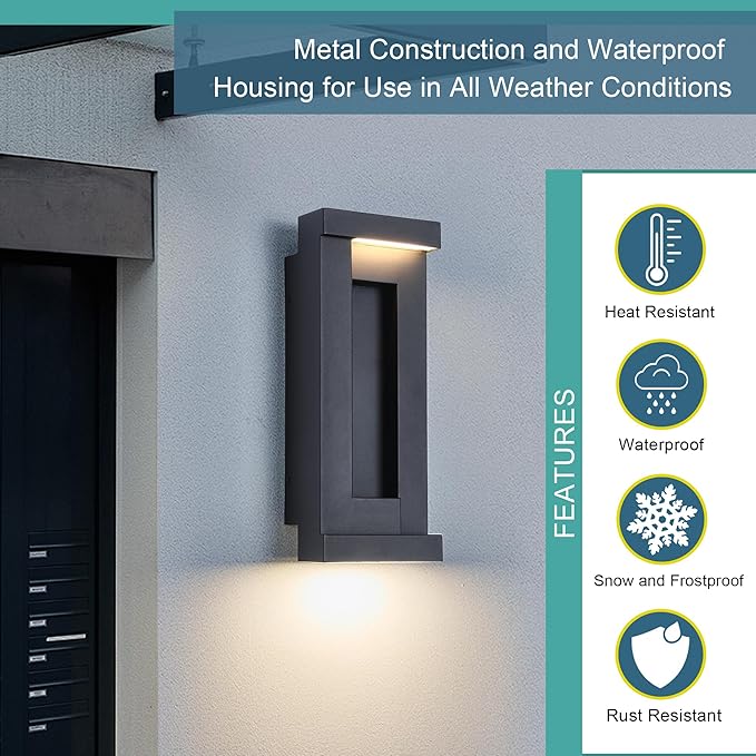 Modern Outdoor Art Wall Lights, IP65 & Anti-Rust, 2200 Lumens Triac Dimmable - Image 9