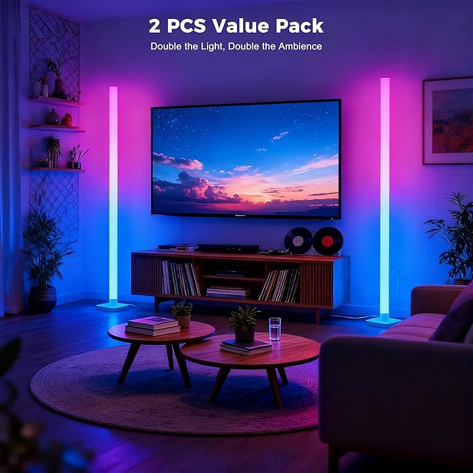 2 Pack DIY Corner Floor Lamps, ICRGB Floor Lamp - Image 7