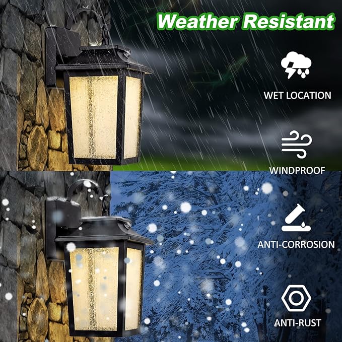 LED Dusk to Dawn Outdoor Wall Lantern - Image 5