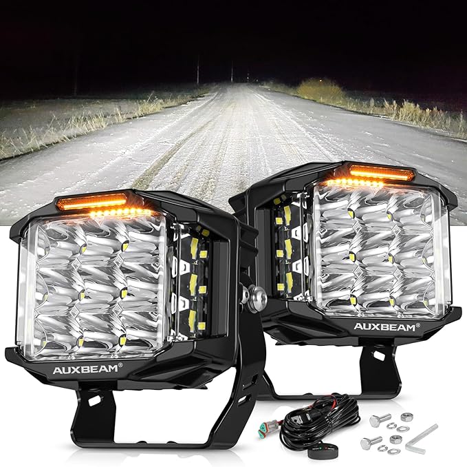 Auxbeam 5" 168W LED Cube Pods Offroad Driving Light - Image 2